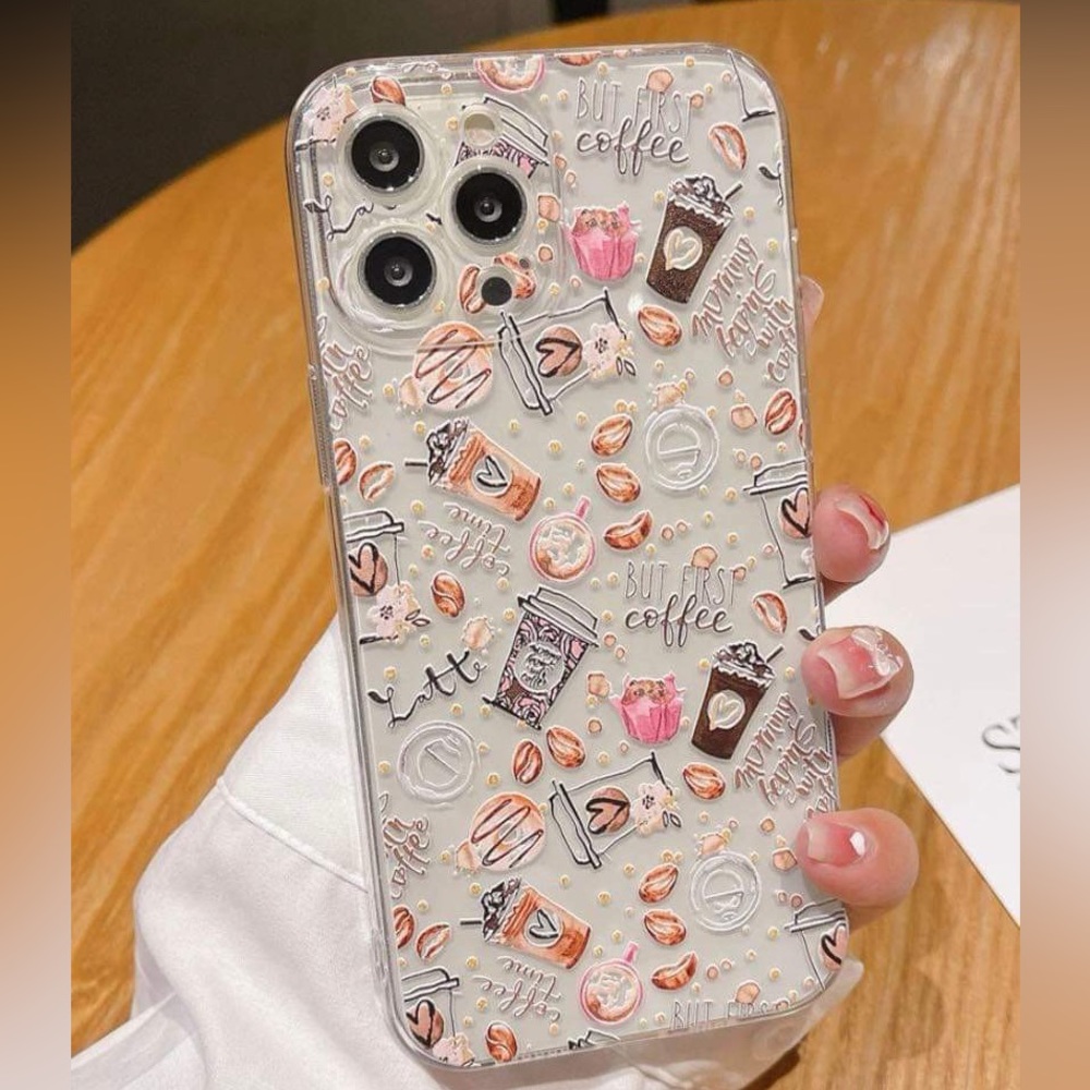 Coffee pattern iphone 14 phone case